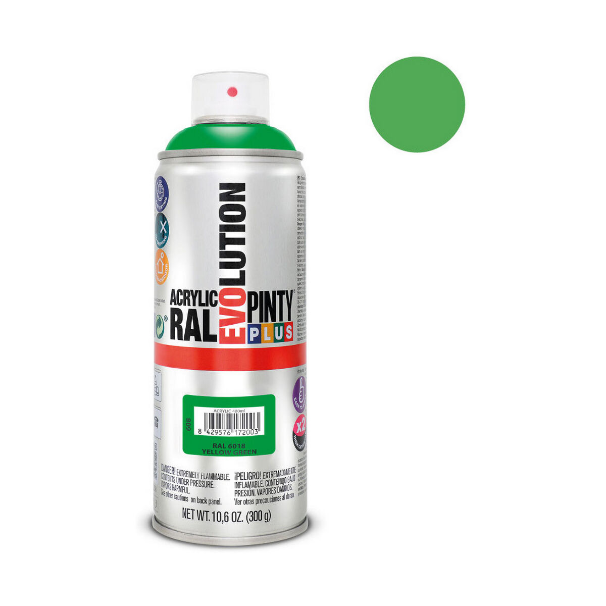 Boja u spreju Pintyplus Evolution RAL 6018 400 ml Yellow Green